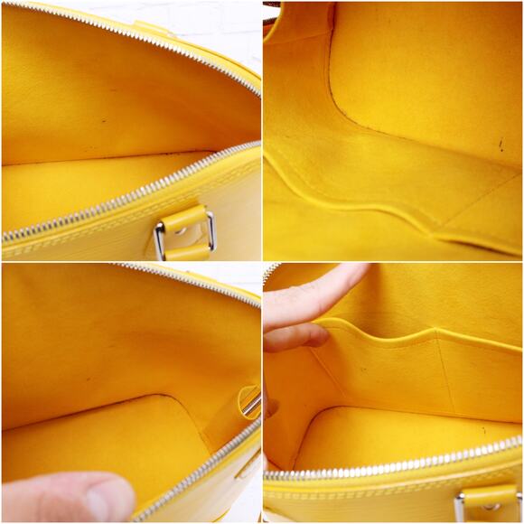 Louis Vuitton Alma PM Yellow Epi Satchel Leather Handbag Tote Purse A5470 - Picture 7 of 10